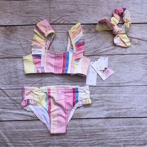 Jessica Simpson 2-piece swimsuit w/matching hair-band set - NEW